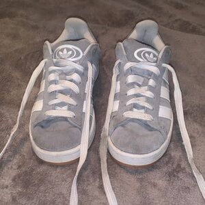 Adidas Suede Gray and White Sneakers